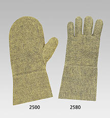 Hitzeschutz-Fausthandschuhe aus Aramid/Rayon-Filz, 35 cm lang